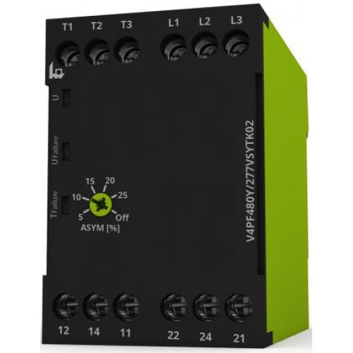 Monitorovací relé fáze, teploty s napájecím napětím 120 → 208 V AC, 277 → 480 V AC a DPDT kontakty