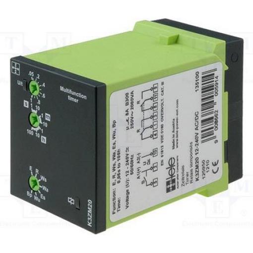 Tele Časovací relé, řada: K3ZM20 DPDT 2kontaktové 12 to 240 V dc 12 V ac, 240 V ac Multifunkční funkce Šroub 1 s to 100