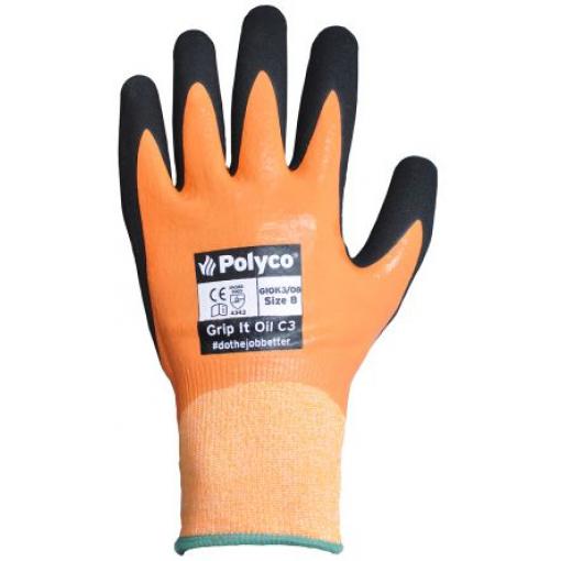 Polyco Healthline Pracovní rukavice CE Oranžová Ano Nitril Ano Ano 8 Grip It Nitrilová pěna