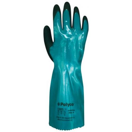 Polyco Healthline Pracovní rukavice EN 374 Chemické látky Zelená No Nitril Ano Ano Ano Nitrilová pěna Ne 10 Grip It