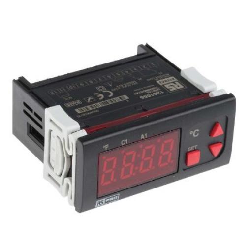RS PRO Regulátor teploty s vypínačem, řada: ET2412 Montáž do panelu, 50 °C, 0 °C 1, počet výstupů: 2, výstup: Relé 230V