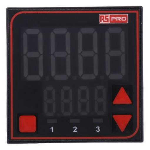 RS PRO PID regulátor teploty, řada: MV16 Montáž do panelu, 55 °C, 0 °C, počet výstupů: 2, výstup: SSR, Relé 240V ac, typ