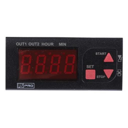 RS PRO Časovací relé, řada: ETM2432 Panel 2kontaktové 24 V dc 230 V ac Multifunkční funkce Šroub 0 to 01 min to 99 to 59