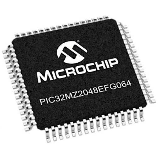 Microchip Mikrokontrolér PIC32MZ2048EFG064-I/PT 32 bit, standard: AEC-Q100 PIC 252 MHz 2MB Blesk 512 kB RAM, počet