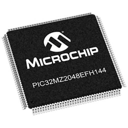 Microchip Mikrokontrolér PIC32MZ2048EFH144-I/PL 32 bit, standard: AEC-Q100 PIC 200 MHz 2MB Blesk 512 kB RAM, počet