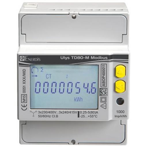 Elektroměr, řada: ULYS LCD 8číslicový 3fázový Digitální Impulzový výstup výška číslice 85 mm, výška výřezu: 90 mm, šířka