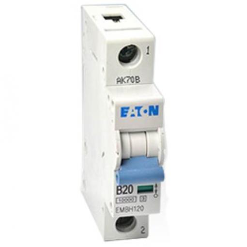 Eaton Miniaturní jistič, rozsah: EMBH 1pólový 20 A vypínací výkon 10 kA, charakteristika: Typ B, rozsah: MEM Shield 240