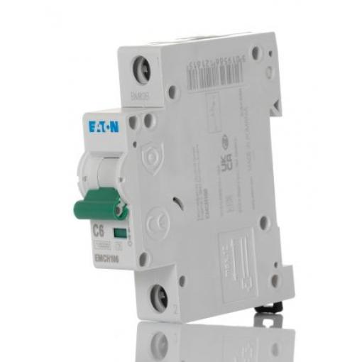 Eaton Miniaturní jistič, rozsah: EMCH 1pólový 6 A vypínací výkon 10 kA, charakteristika: Typ C, rozsah: MEM Shield 240 V