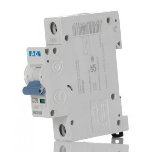 Eaton Miniaturní jistič, rozsah: EMCH 1pólový 20 A vypínací výkon 10 kA, charakteristika: Typ C, rozsah: MEM Shield 240