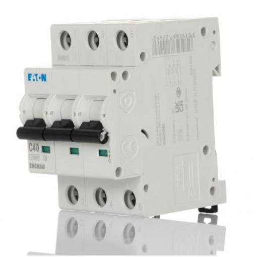 Eaton Miniaturní jistič, rozsah: EMCH 3pólový 40 A vypínací výkon 10 kA, charakteristika: Typ C, rozsah: MEM Shield 240