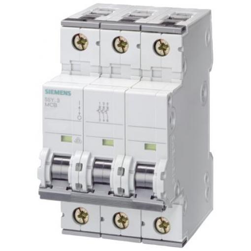 Siemens Miniaturní jistič, rozsah: 5SY4 3pólový 50 A vypínací výkon 10 kA, charakteristika: Typ C, rozsah: SENTRON 400 V