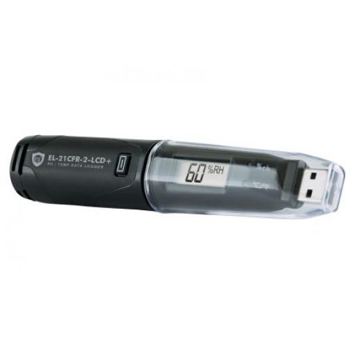 Datový záznamník Teplota, Rosný bod, Vlhkost, číslo modelu: EL-21CFR-2-LCD+ Teplota a vlhkost Lascar, typ rozhraní: USB