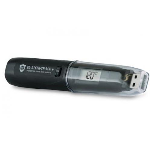 Datový záznamník Teplota, číslo modelu: EL-21CFR-TP-LCD+ Teplota Lascar, typ rozhraní: USB 1