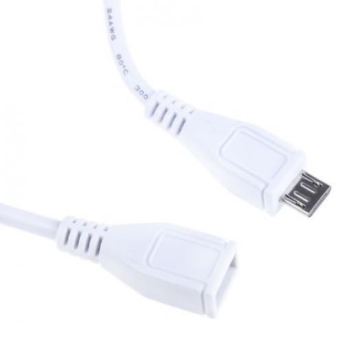 Cable Power Kabel USB do zásuvky IC Vnější, A: Micro USB B, 200 mm Vnitřní, Bílá, B: Micro USB typ B