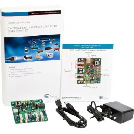 Komunikační a bezdrátový vývojový nástroj USB 2.0 Four-Port Hub Board 4portový rozbočovač Multi-TT Infineon,