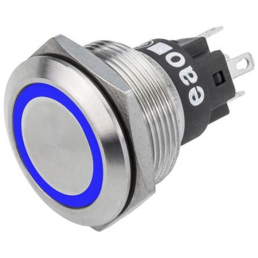 EAO Tlačítkový spínač, řada: 82 IP65, IP67 SPDT Panel Okamžité Osvětlené 22 mm 3 A, barva LED: Modrá 240 V dc 240 V ac