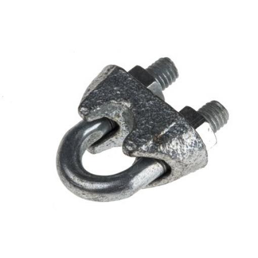 Úchyt ocelového lana, Steel (Bridge), Uhlíková ocel (U-šroub) 6 mm DIN 741 RS PRO