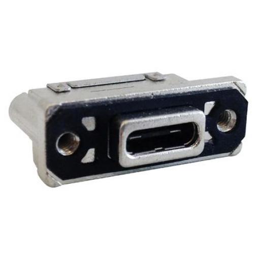 Konektor USB C, řada: MUSBR, orientace těla: Svislý, Samice, IP67 (verze 3.1) , Montáž na plošný spoj Amphenol, Pájení,