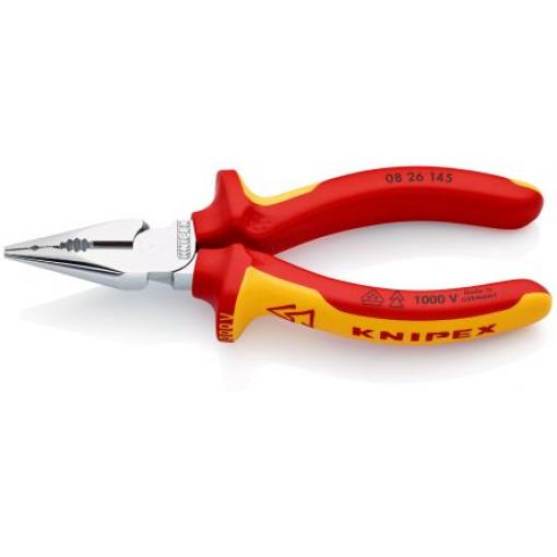 Kombinované kleště 1, celková délka: 145 mm, Vanadová elektrická ocel Špičatý Knipex Splňuje normu VDE/1000V