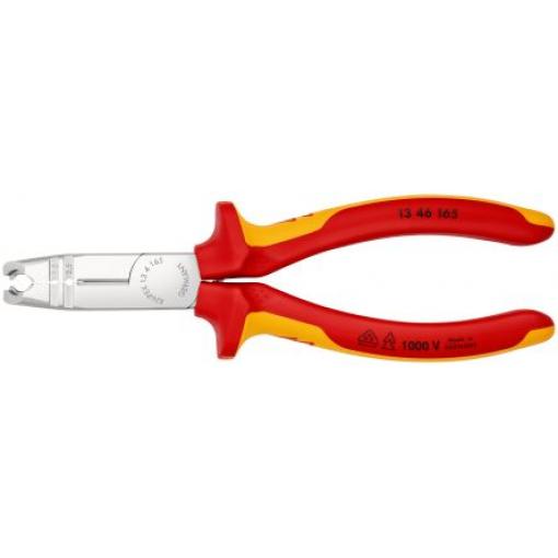 Kleště na odizolování a tažení 1, celková délka: 165 mm, Vanadová ocel Knipex Splňuje normu VDE/1000V
