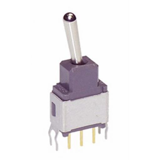 NKK Switches Přepínač Montáž na plošný spoj SPDT Blokování ovládání 100 mA Průchozí otvor 28 V dc