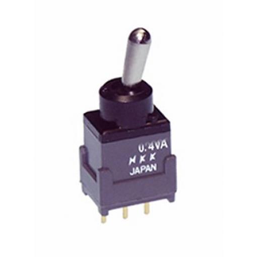 NKK Switches Přepínač IP65 Montáž na plošný spoj SPDT Zap-vyp-zap ovládání 100 mA Pájecí 28 V dc