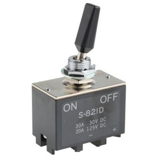 NKK Switches Přepínač Panel DPST Zap-vyp ovládání 30A (DC) Šroub 30 V dc