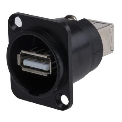 RS PRO Konektor USB, řada: CP Vnitřní, počet portů: 1portový, orientace těla: Rovný USB typu A na B, Panel USB 2.0