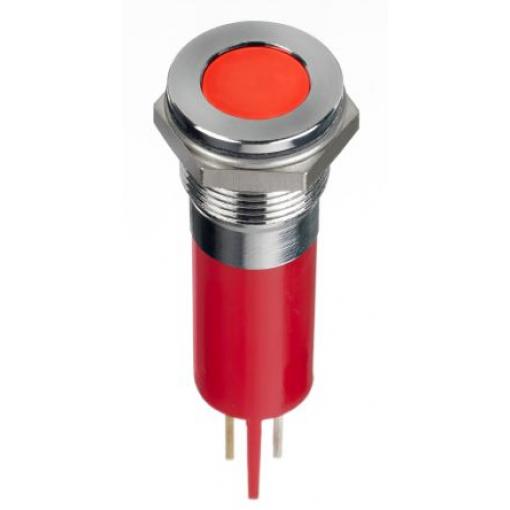 Indikátor pro montáž do panelu Zapuštěné barva Červená Pájecí očko, 12 V dc RS PRO, IP67
