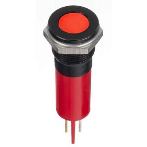 Indikátor pro montáž do panelu Zapuštěné barva Červená Pájecí očko, 12 V dc RS PRO, IP67