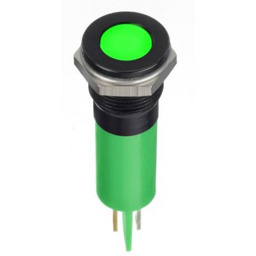 Indikátor pro montáž do panelu Zapuštěné barva Zelená Pájecí očko, 220 V ac RS PRO, IP67