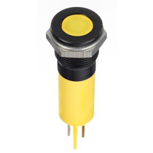Indikátor pro montáž do panelu Zapuštěné barva Žlutá Pájecí očko, 12 V dc RS PRO, IP67