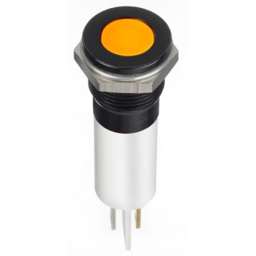 Indikátor pro montáž do panelu Zapuštěné barva Oranžová Pájecí očko, 12 V dc RS PRO, IP67