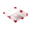 Přihrádková krabice 12 přihrádek Průhledná červená, Polypropylen Nastavitelné přepážky 30 mm x 165mm x 95 mm RS PRO
