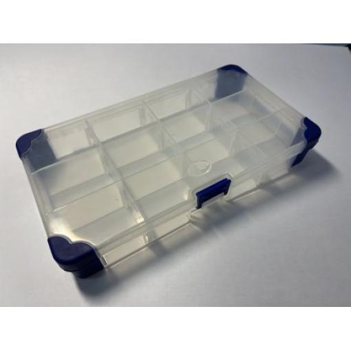 Přihrádková krabice 12 přihrádek Červená, Polypropylen Nastavitelné přepážky 30 mm x 200mm x 110 mm RS PRO