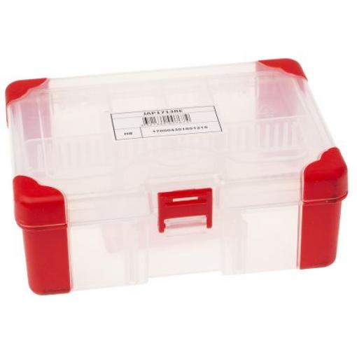 Přihrádková krabice 10 přihrádek Průhledná červená, Polypropylen Nastavitelné přepážky 60 mm x 165mm x 125 mm RS PRO