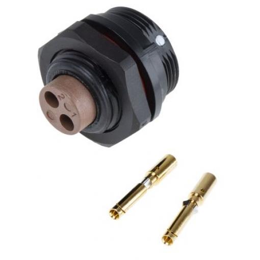 Kulatý konektor, počet kontaktů: 2, Přední montáž, velikost: Standard RS PRO, pohlaví kontaktu: Vnitřní, orientace těla: