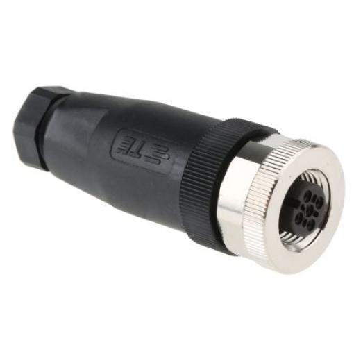 Kulatý konektor, počet kontaktů: 5, Kabel, velikost: M12 TE Connectivity, pohlaví kontaktu: Vnitřní, orientace těla: