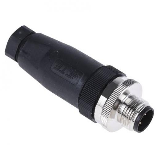 Kulatý konektor, počet kontaktů: 5, Kabel, velikost: M12 TE Connectivity, pohlaví kontaktu: Vnější, orientace těla: