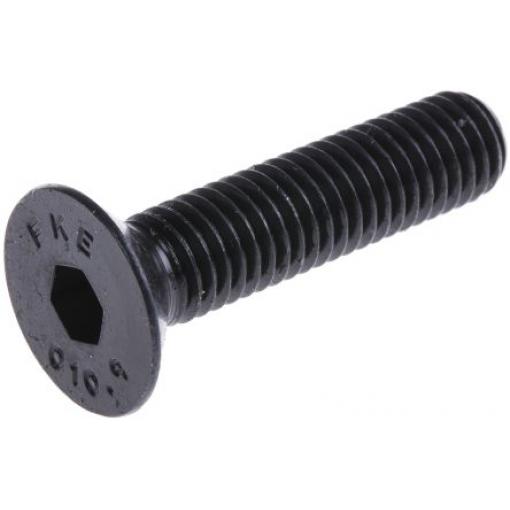 RS PRO Šroub s vnitřním šestihranem, Černá, Ocel hlavice Zápustný s vnitřním šestihranem, Metrické, M12, délka: 40 mm