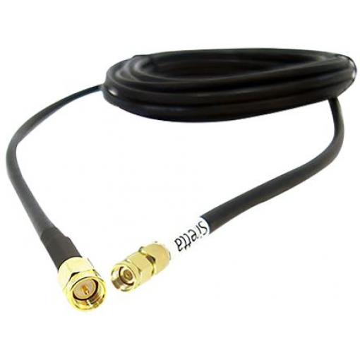 Koaxiální kabel, řada: RP-SMA, SMA RF LLC200A, Černá Polyvinylchlorid, vnější průměr: 4.95 mm OD 5 m 50 Ω Siretta S