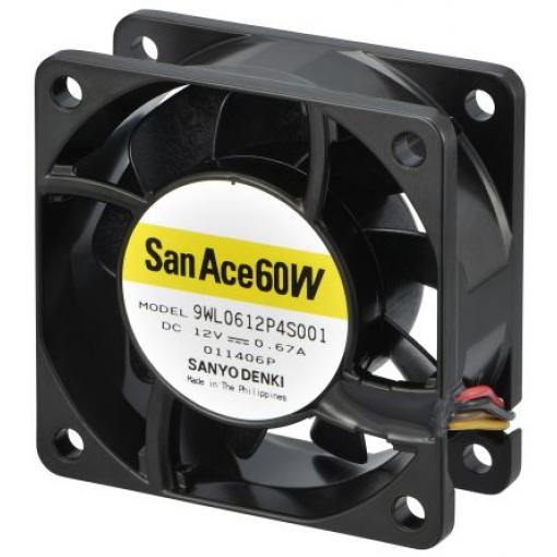 Sanyo Denki Axiální ventilátor, řada: San Ace 9WL, průtok vzduchu: 84 m³/h 8.16 W 24 V dc 340 mA IP68 60 mm 60 mm 25 mm