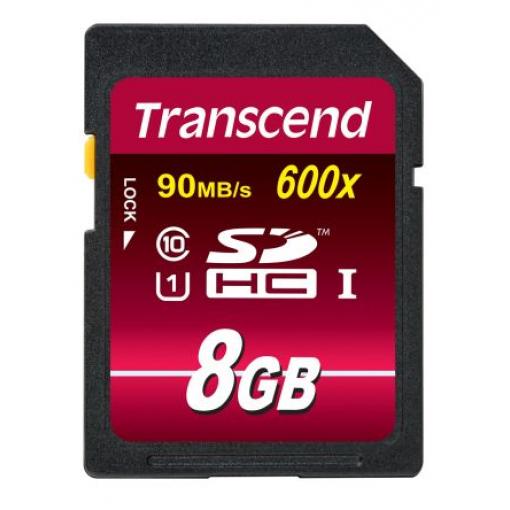 Karta SD 8 GB SDHC MLC Transcend, řada: Ultimate UHS 1 U1, Třída 10 85 °C -25 °C 600x