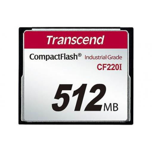 Karta Compact Flash Compact Flash Transcend 512 MB Průmyslová třída, model: CF220I SLC 85 °C -40 °C