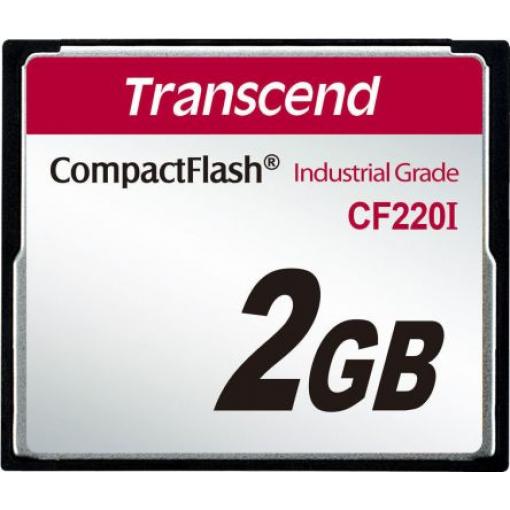 Karta Compact Flash Compact Flash Transcend 2 GB Průmyslová třída, model: CF220I SLC 85 °C -40 °C