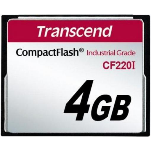 Karta Compact Flash Compact Flash Transcend 4 GB Průmyslová třída, model: CF220I SLC 85 °C -40 °C