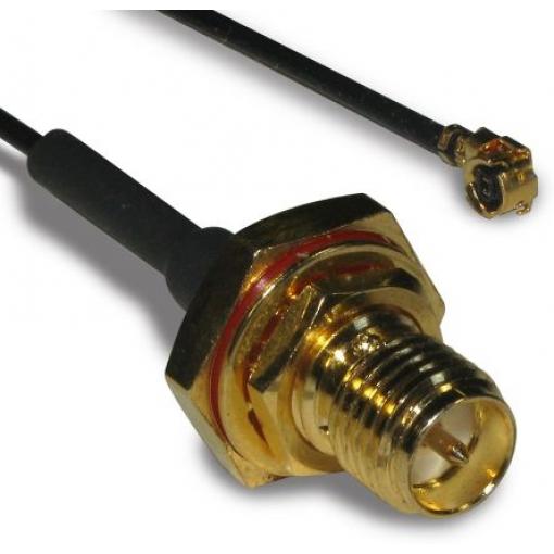 Koaxiální kabel, řada: MML, Černá Vnější, A: MML Vnitřní, B: SMA 150 mm Radiall