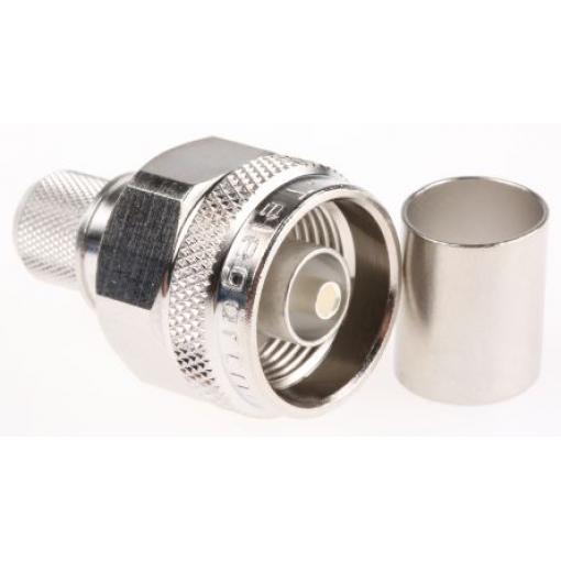 Telegartner Koaxiální konektor, řada: N Vnější, 50 Ω, orientace těla: Rovný, Kabel Konektor N Krimpovací, 11GHz 165 °C