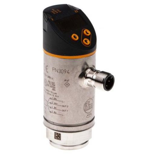 ifm electronic Tlakový snímač, řada: PN Relativní -1 bar 10 bar pro Kapalina, výstup: PNP NO/NC, Analogové IP67, IP65