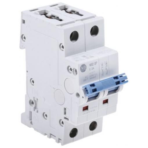 Allen Bradley Miniaturní jistič, rozsah: 1492-SPM 2pólový 2 A vypínací výkon 10 kA, charakteristika: Typ C 480 V ac 96 V